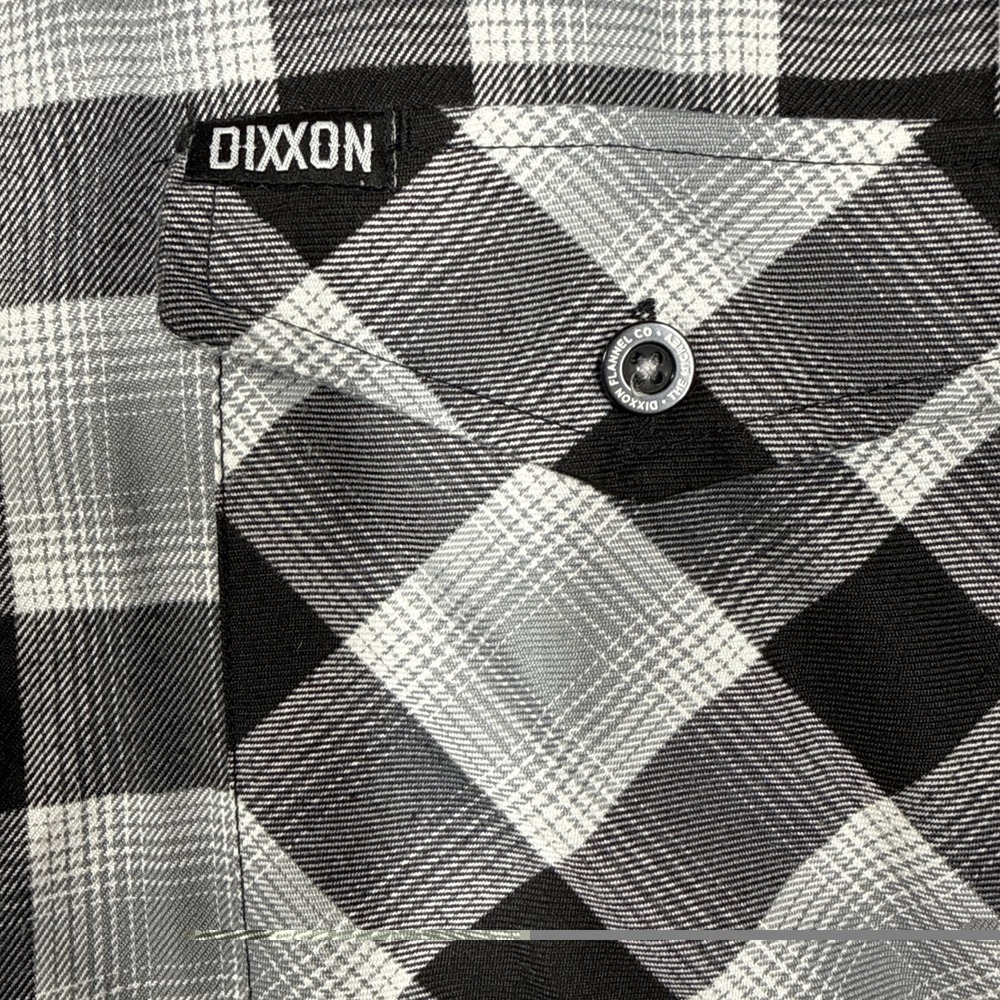 Dixxon Flannel Co The Mickey Men's 3XL Plaid Flannel Shirt Black Gray White NWOT - Picture 7 of 15